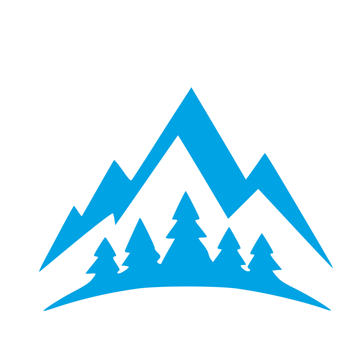 Mountain Peaks Forest Logo #00a3e4