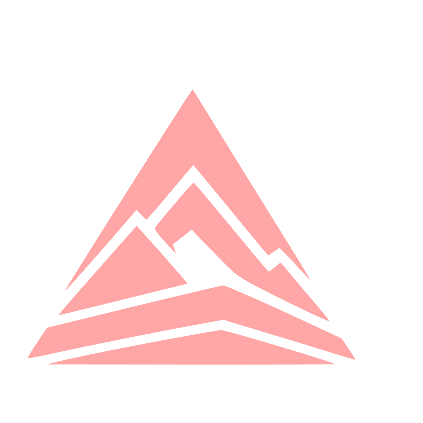 Layered Mountain Peak Logo #ffa6a6