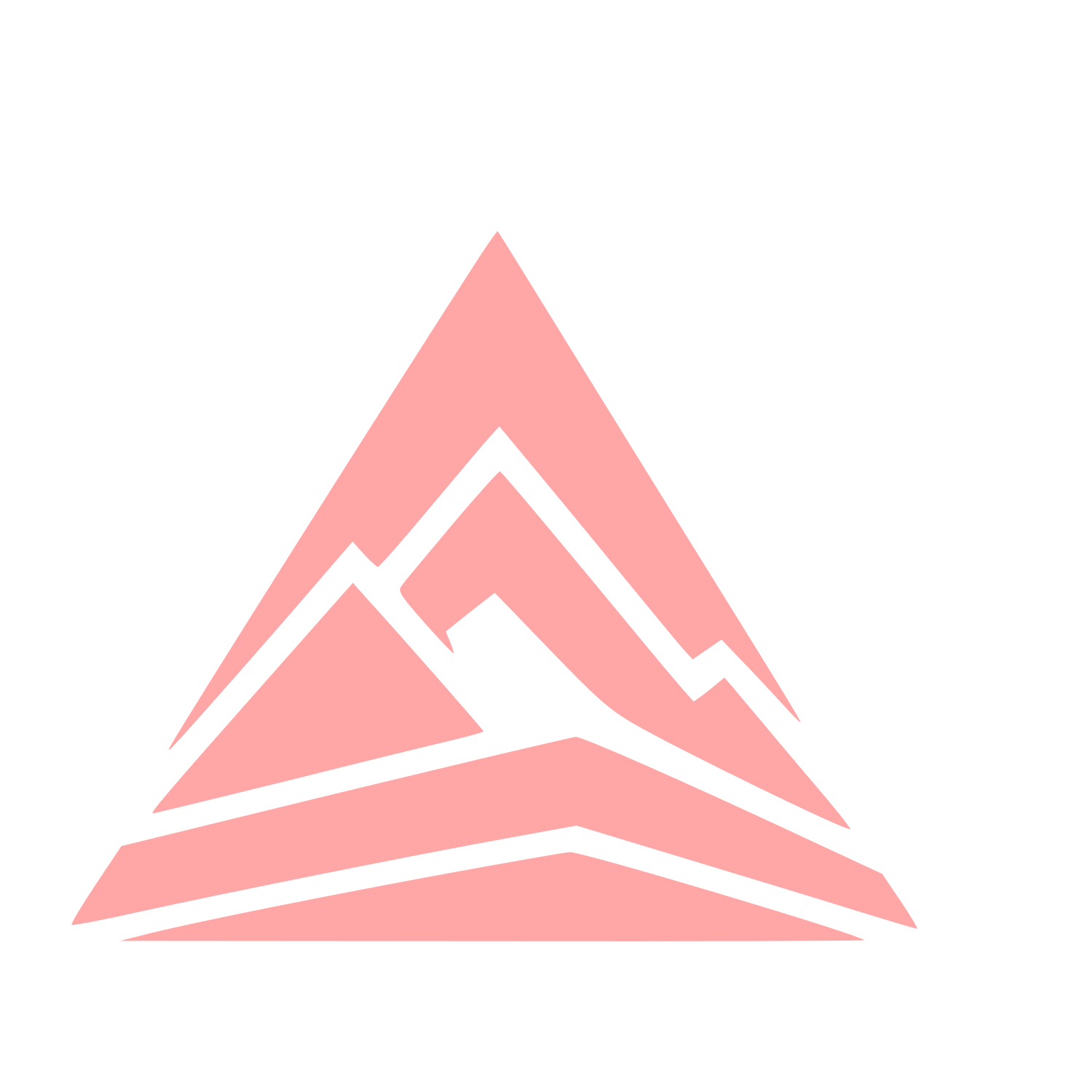 Layered Mountain Peak Logo #ffa6a6