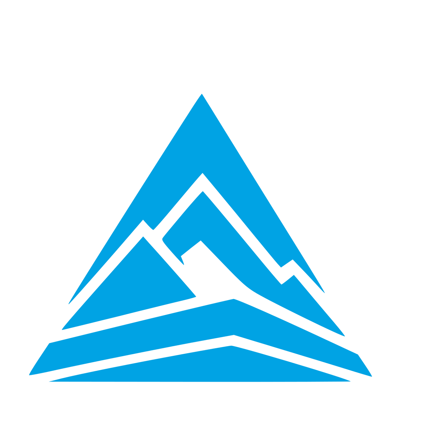 Layered Mountain Peak Logo #00a3e4