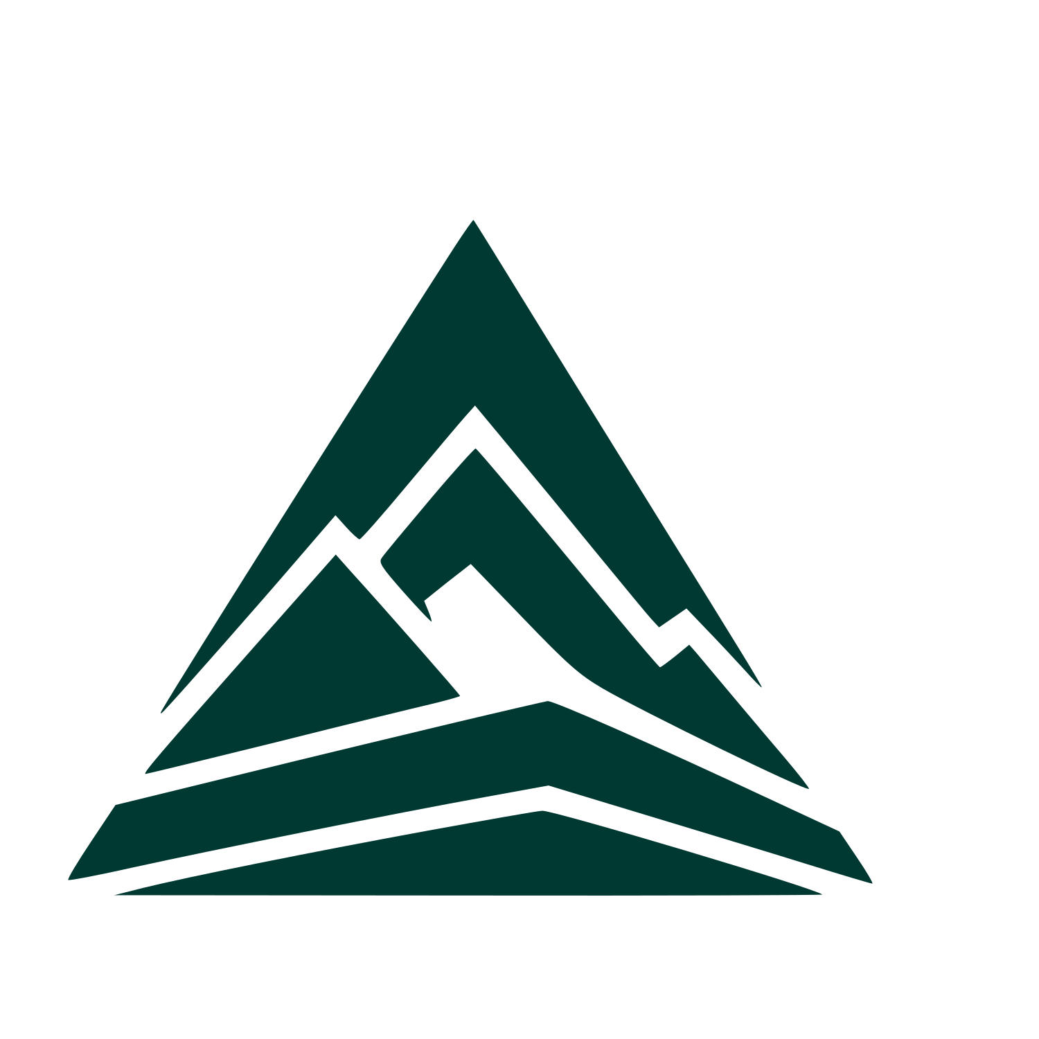 Layered Mountain Peak Logo #003932