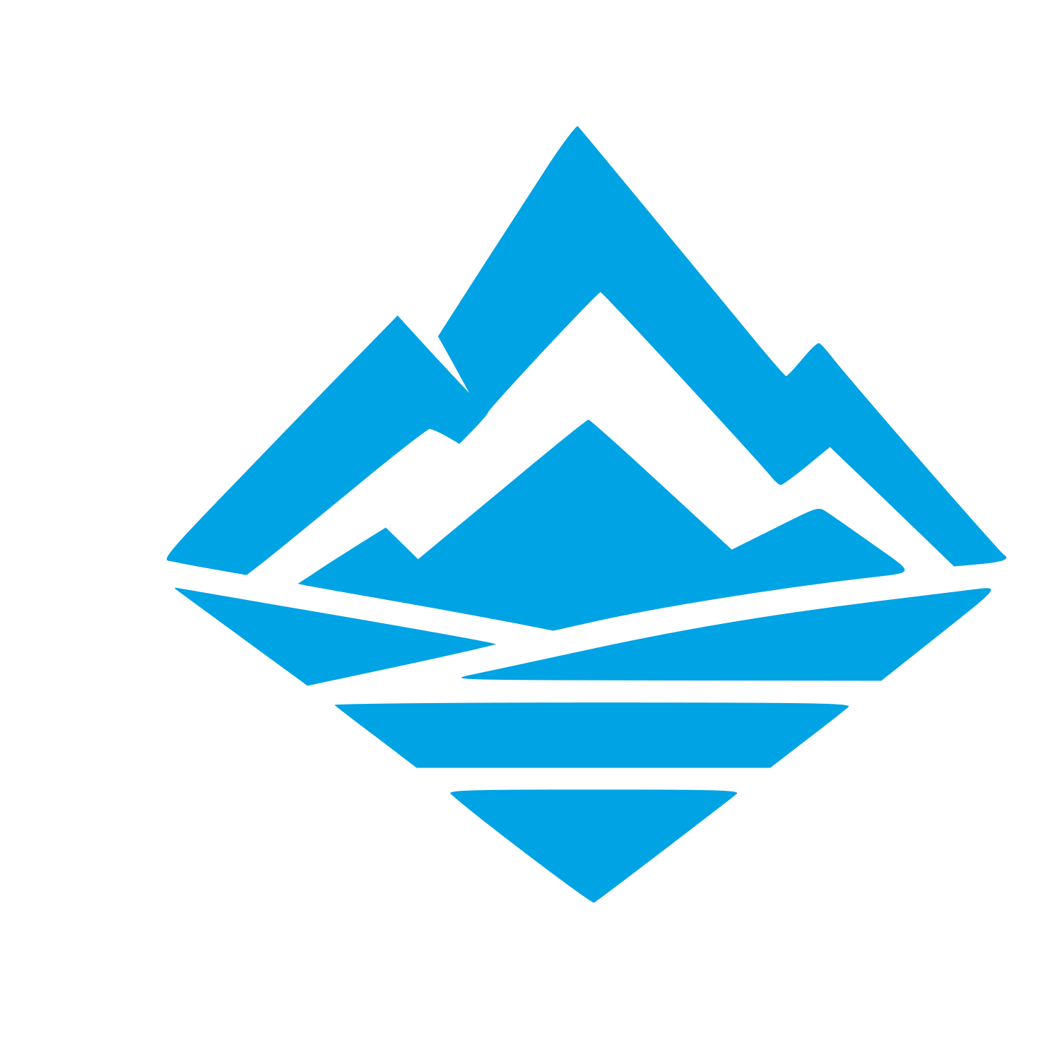 Layered Mountain Diamond Logo #00a3e4