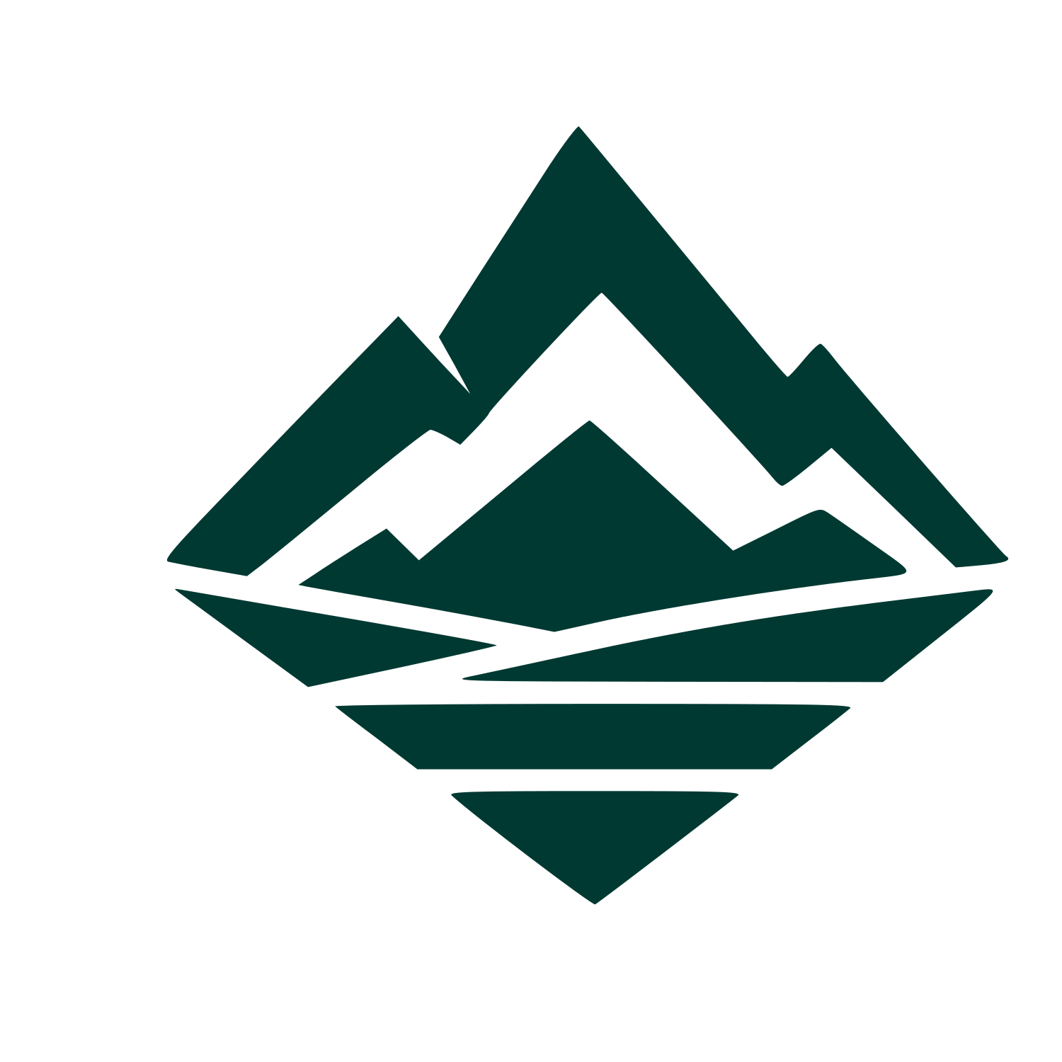 Layered Mountain Diamond Logo #003932