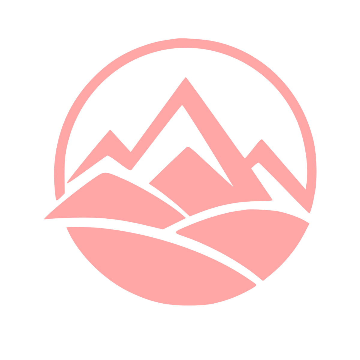 Mountain Range Circle Logo #ffa6a6