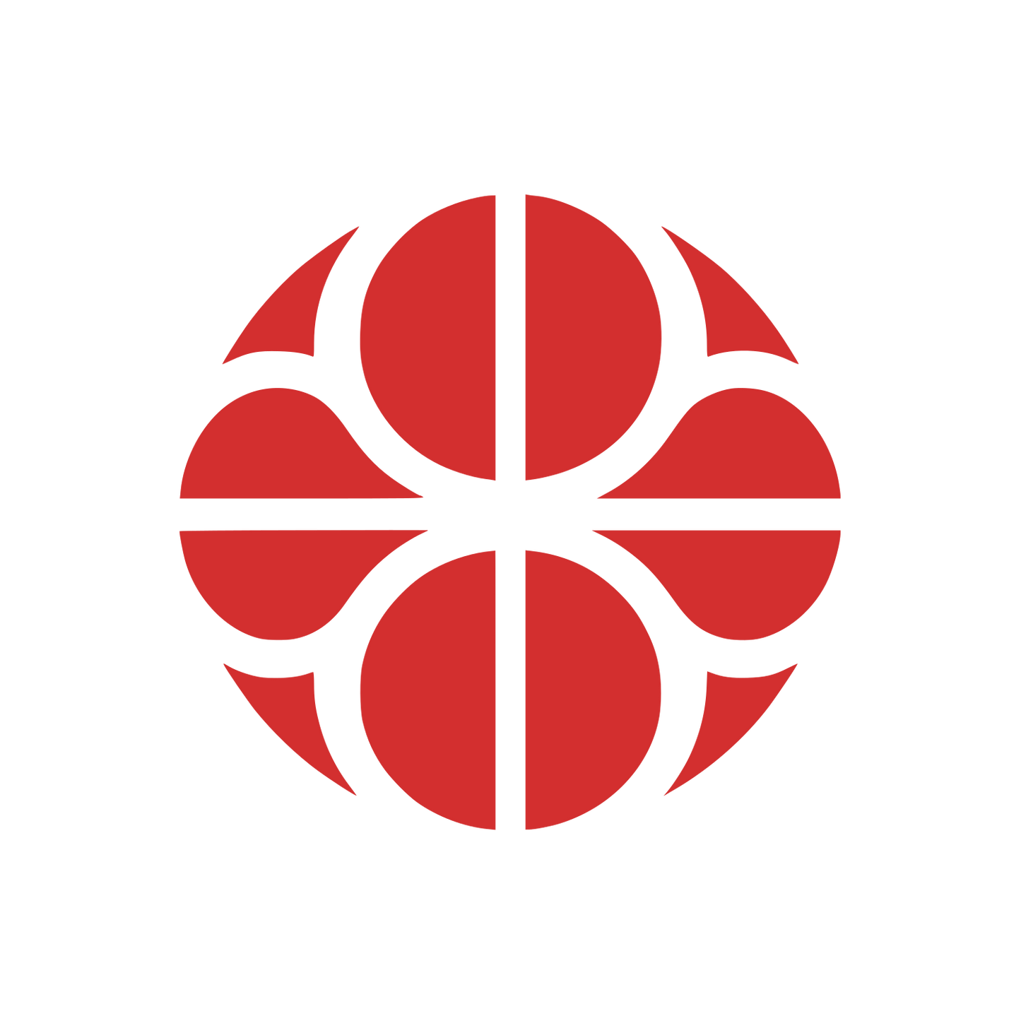 Curved Intersecting Circle Logo #D32F2F