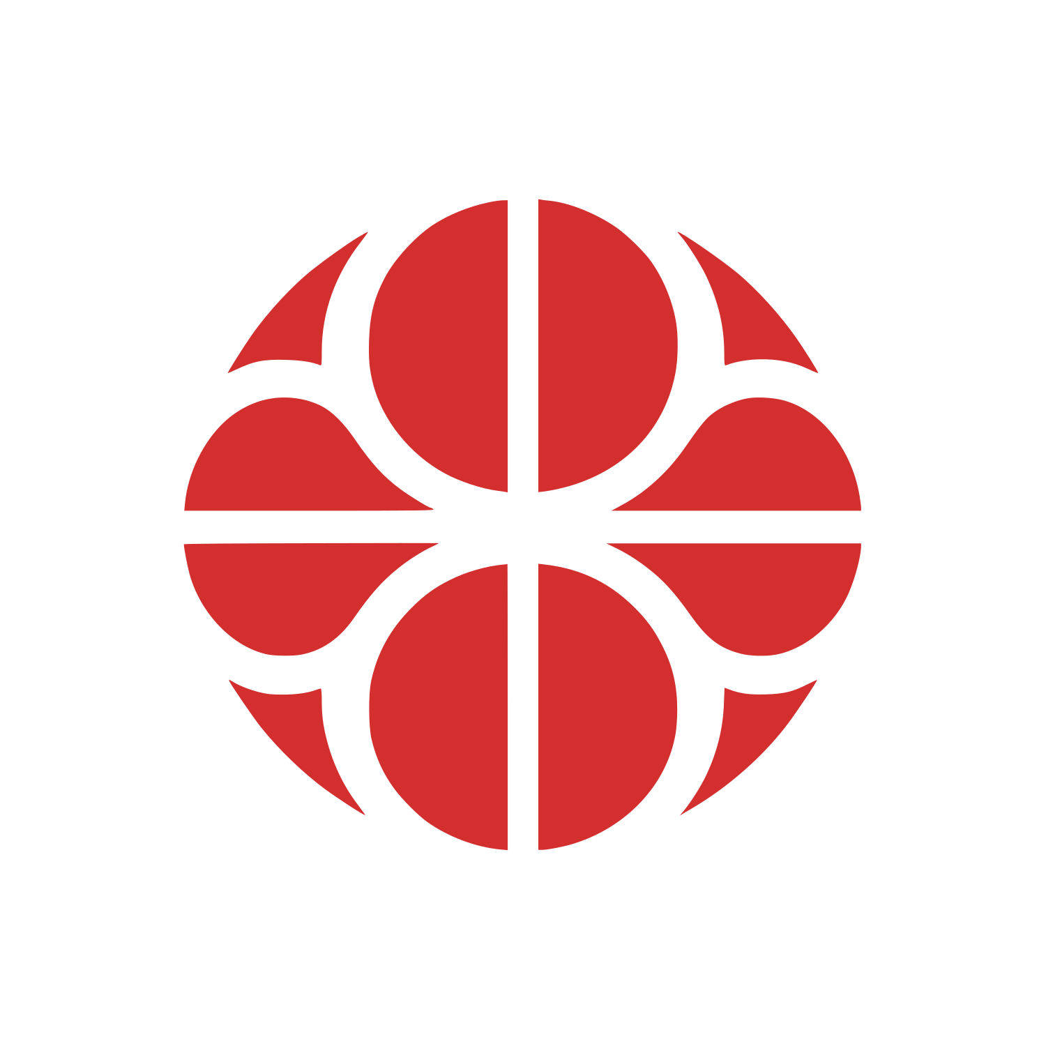 Curved Intersecting Circle Logo #D32F2F
