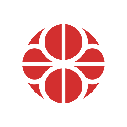 Curved Intersecting Circle Logo #D32F2F