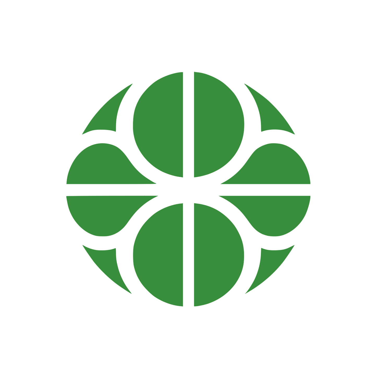 Curved Intersecting Circle Logo #388E3C