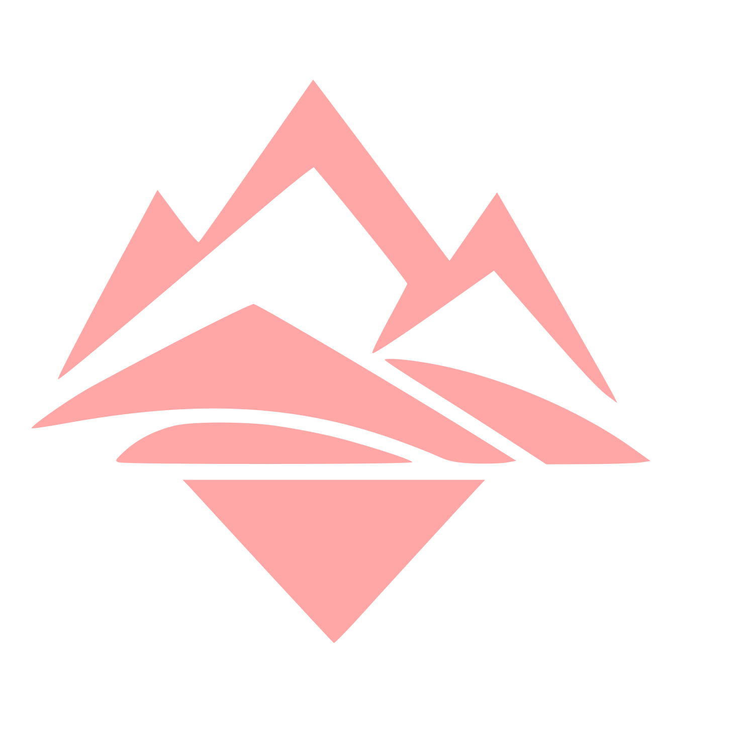 Layered Mountain Range Logo #ffa6a6