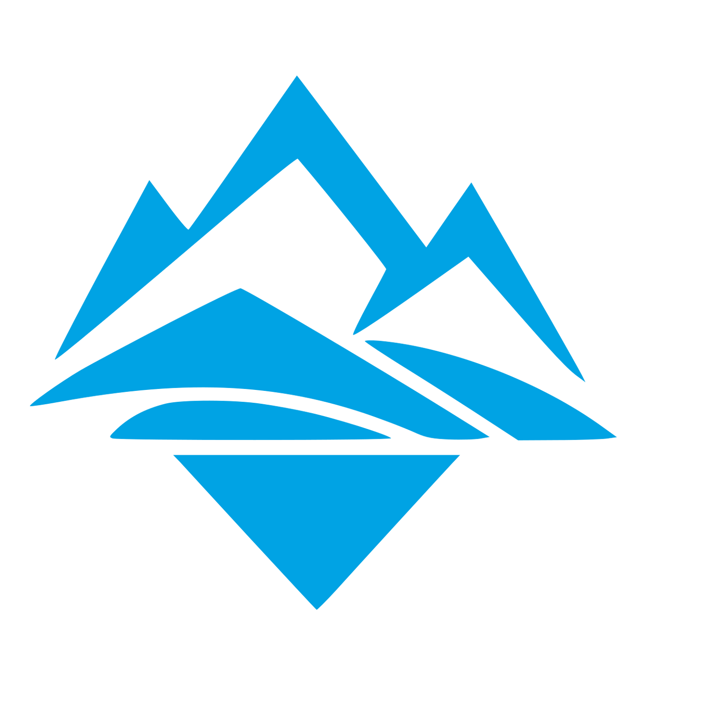 Layered Mountain Range Logo #00a3e4