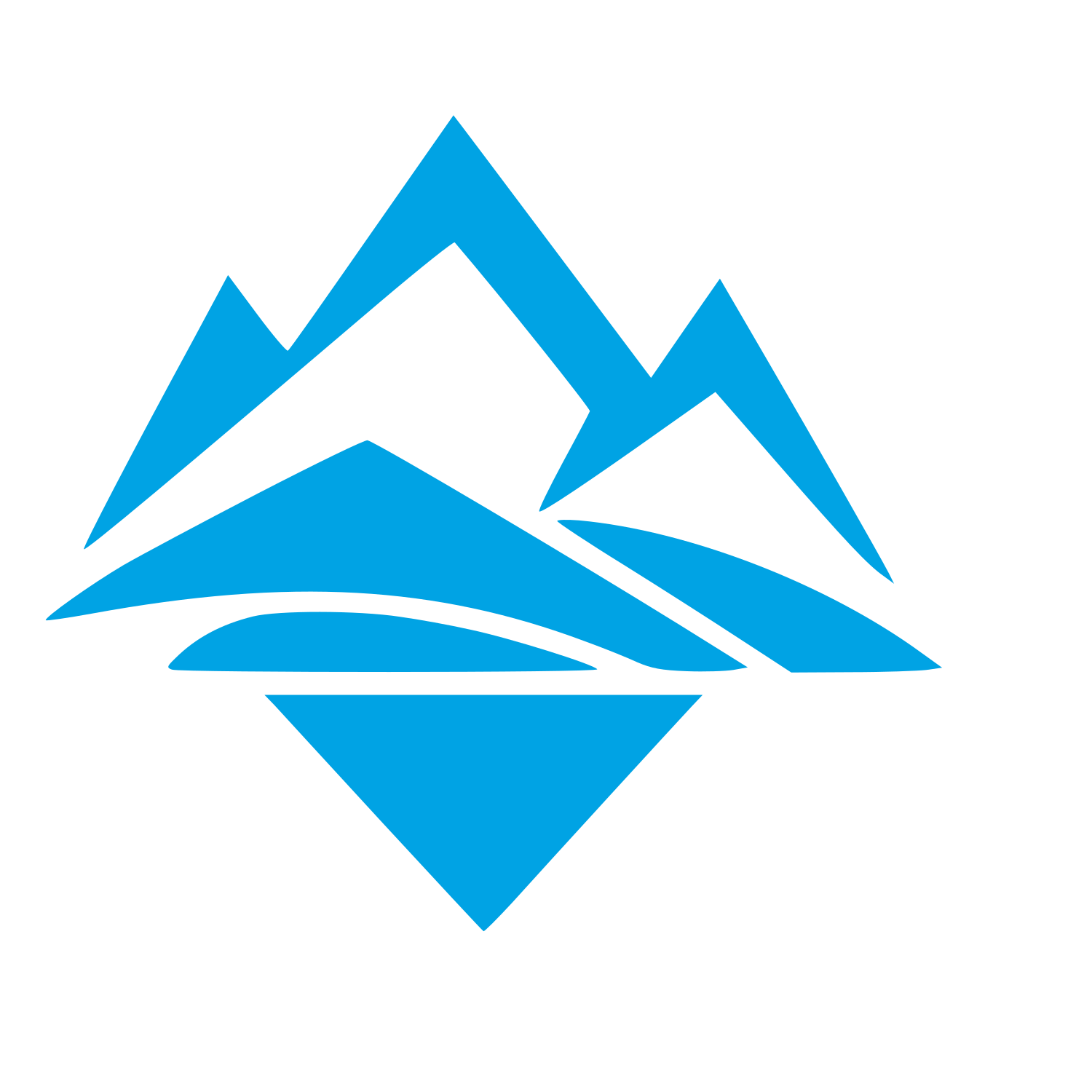 Layered Mountain Range Logo #00a3e4