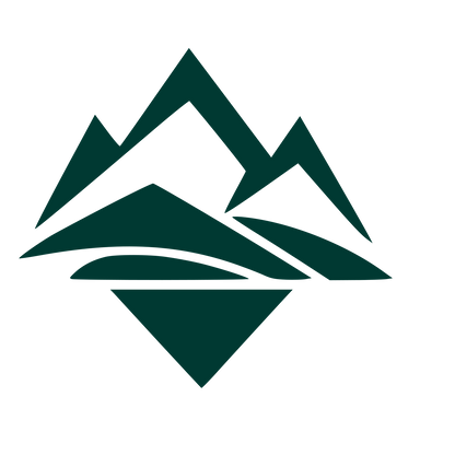 Layered Mountain Range Logo #003932