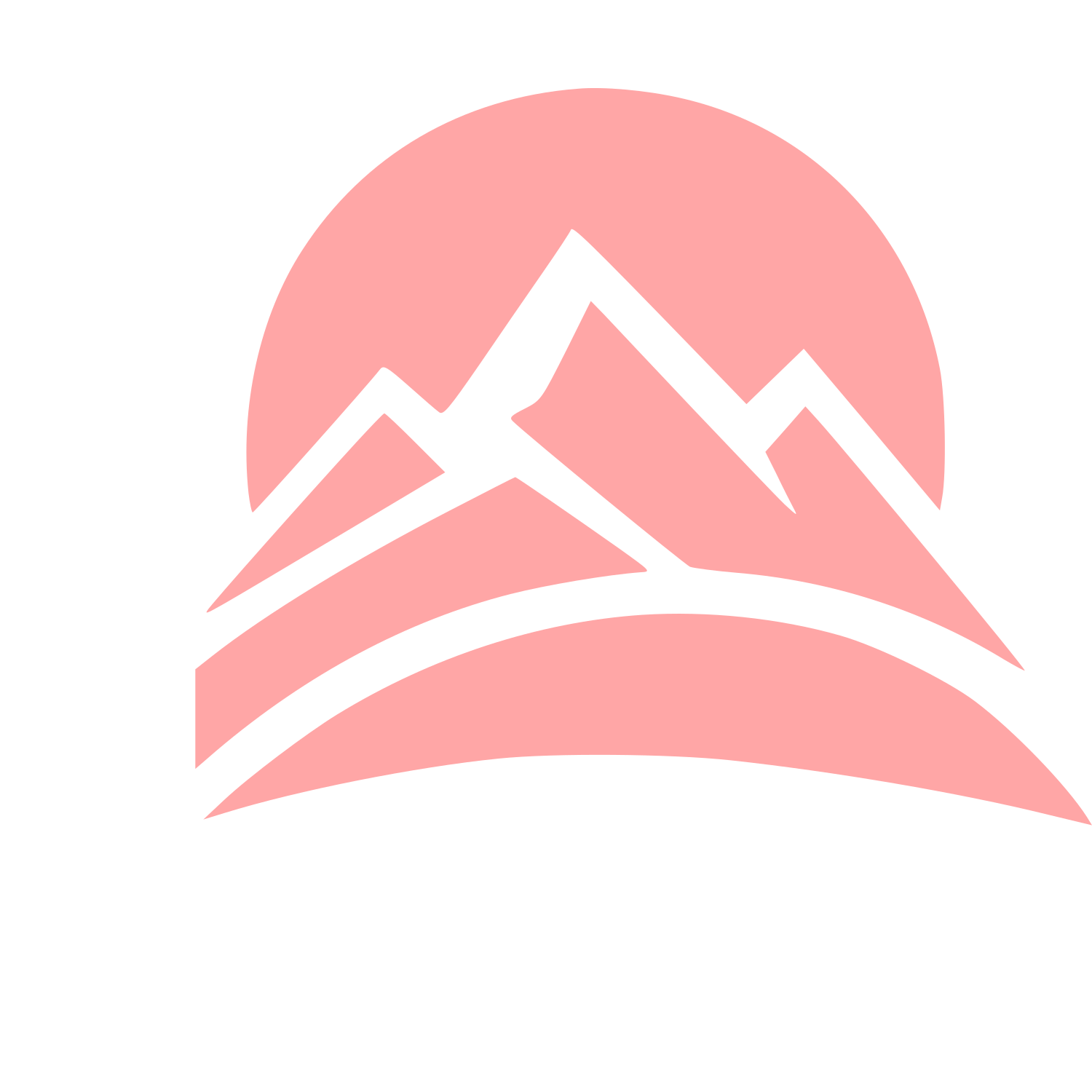 Mountain Range Sun Logo #ffa6a6