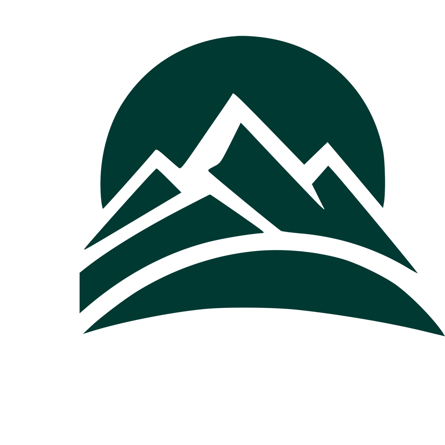 Mountain Range Sun Logo #003932