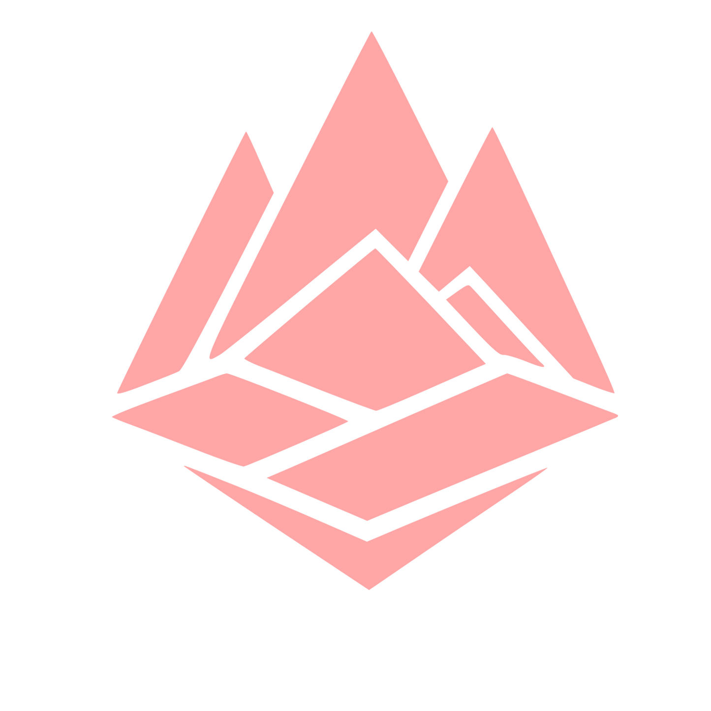 Layered Mountain Range Logo #ffa6a6