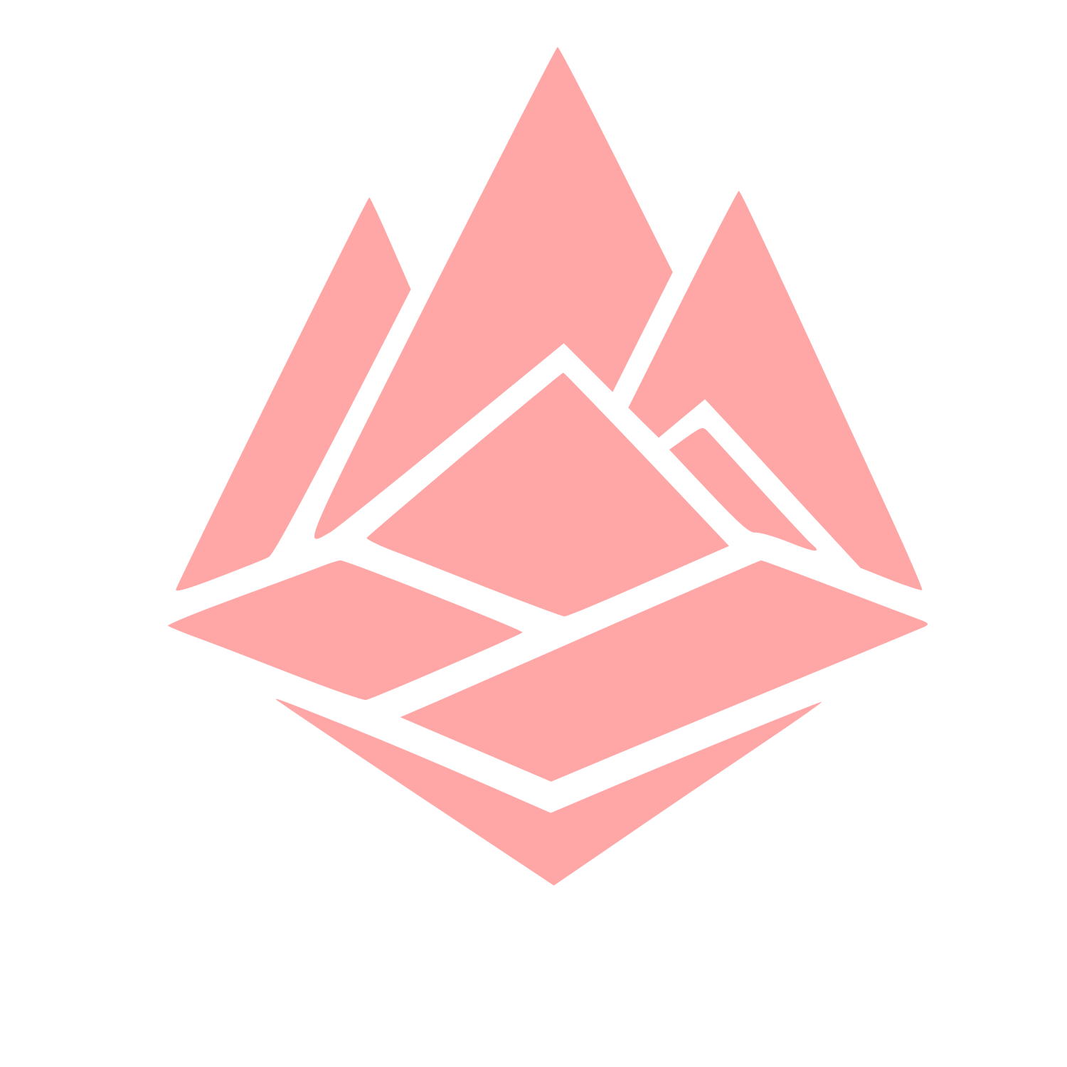 Layered Mountain Range Logo #ffa6a6