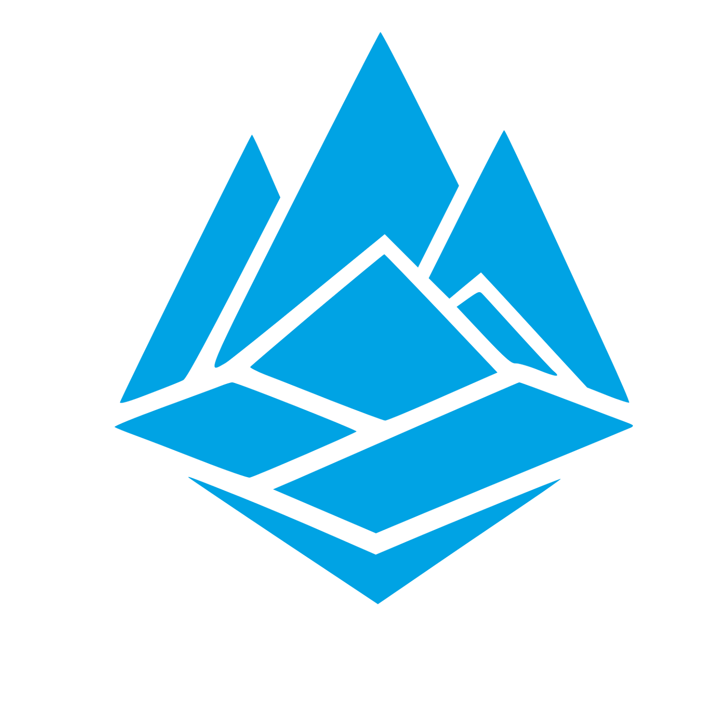 Layered Mountain Range Logo #00a3e4