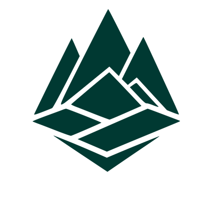 Layered Mountain Range Logo #003932