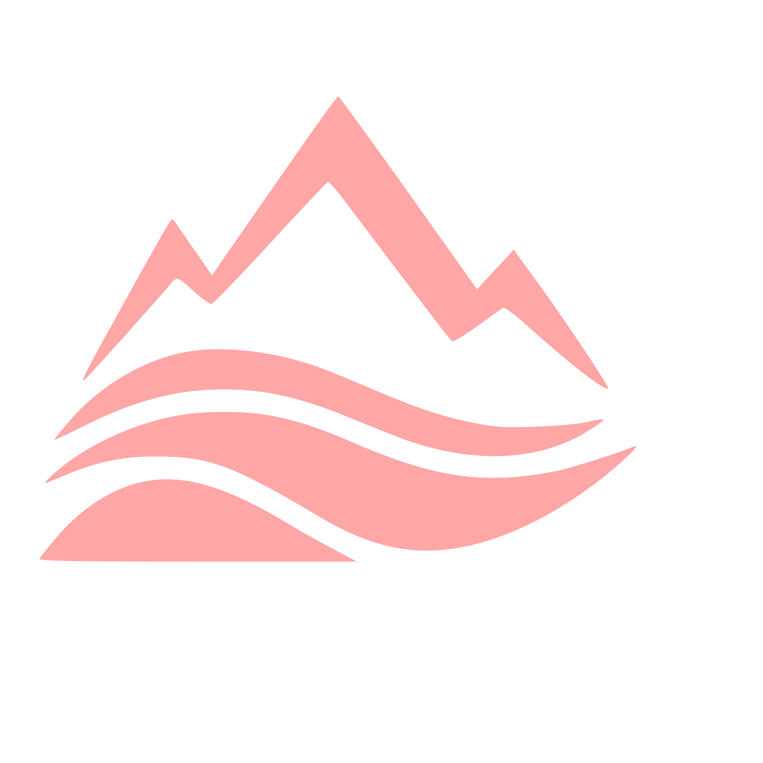 Mountain Waves Layered Logo #ffa6a6