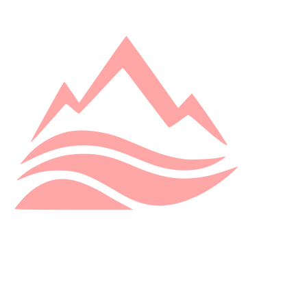 Mountain Waves Layered Logo #ffa6a6