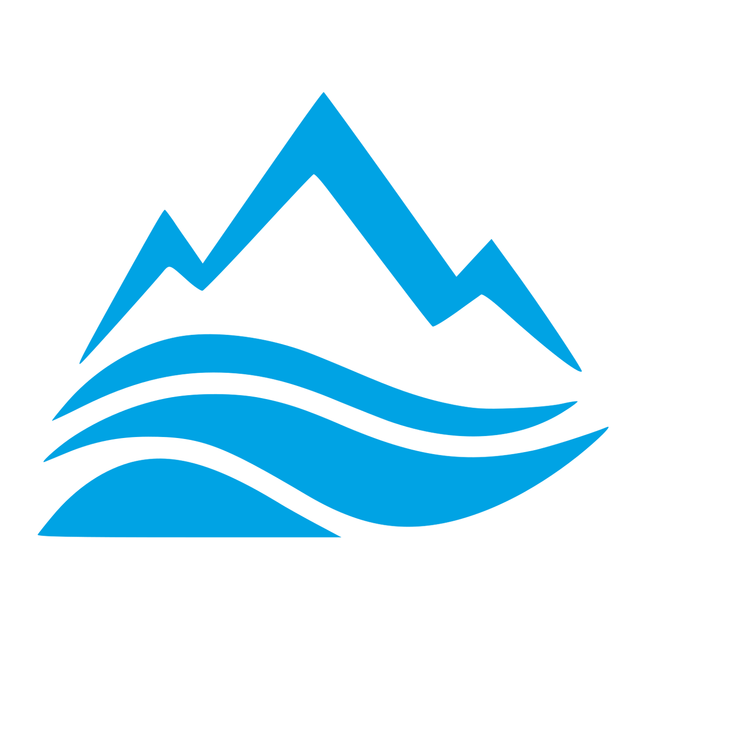 Mountain Waves Layered Logo #00a3e4