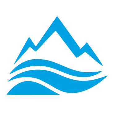Mountain Waves Layered Logo #00a3e4