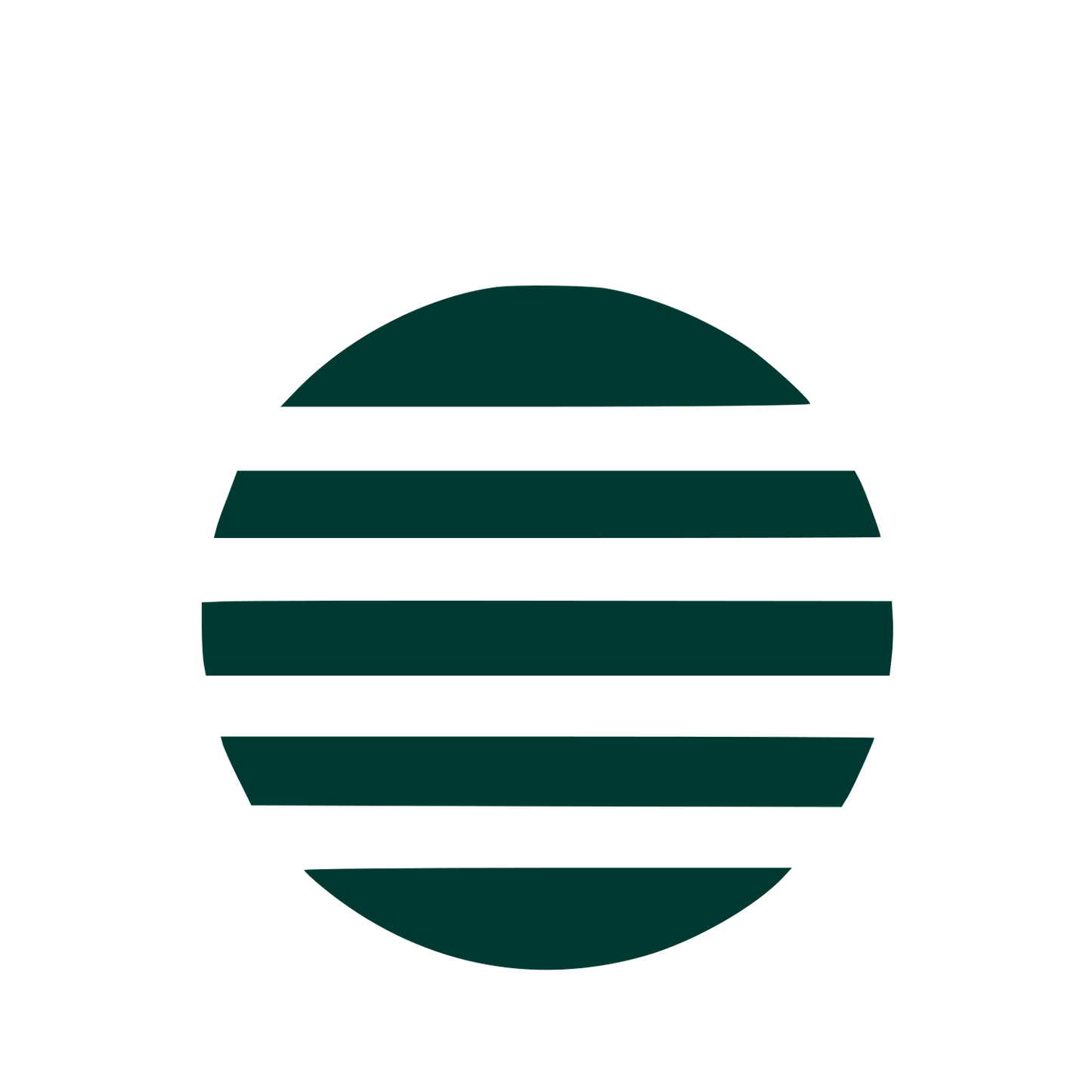 Striped Circle Sun Logo #003932