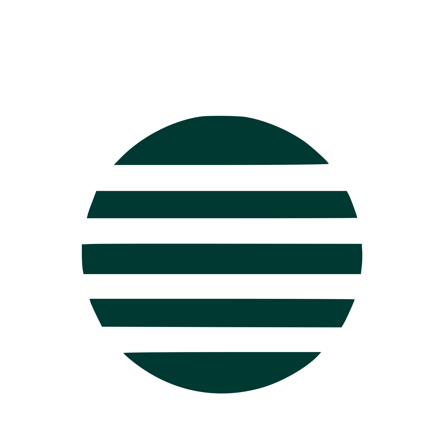 Striped Circle Sun Logo #003932