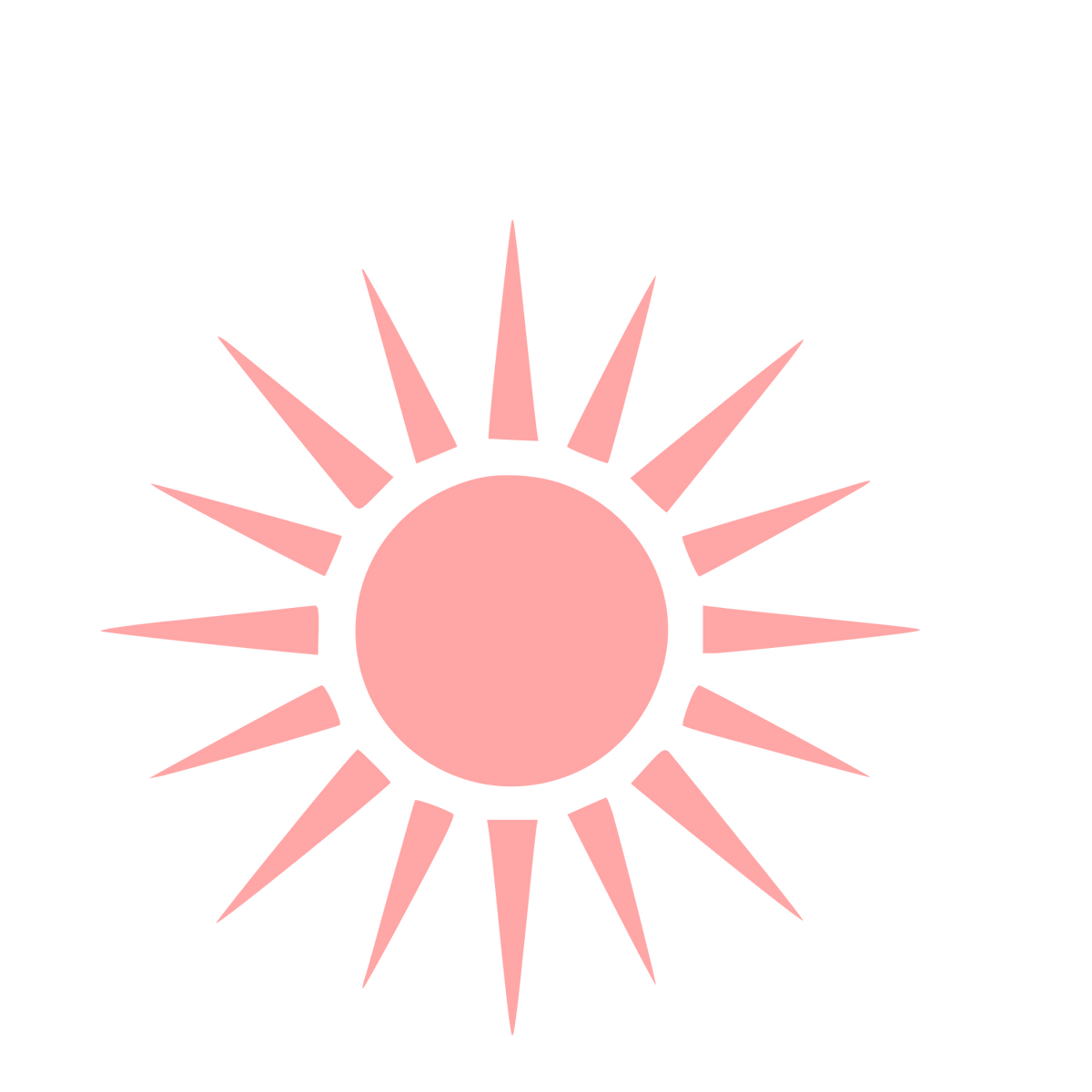 Spiked Sun Ray Logo #ffa6a6