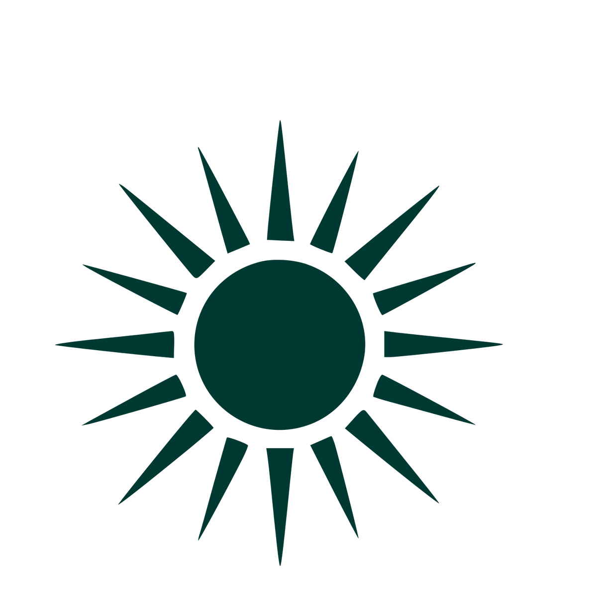 Spiked Sun Ray Logo #003932