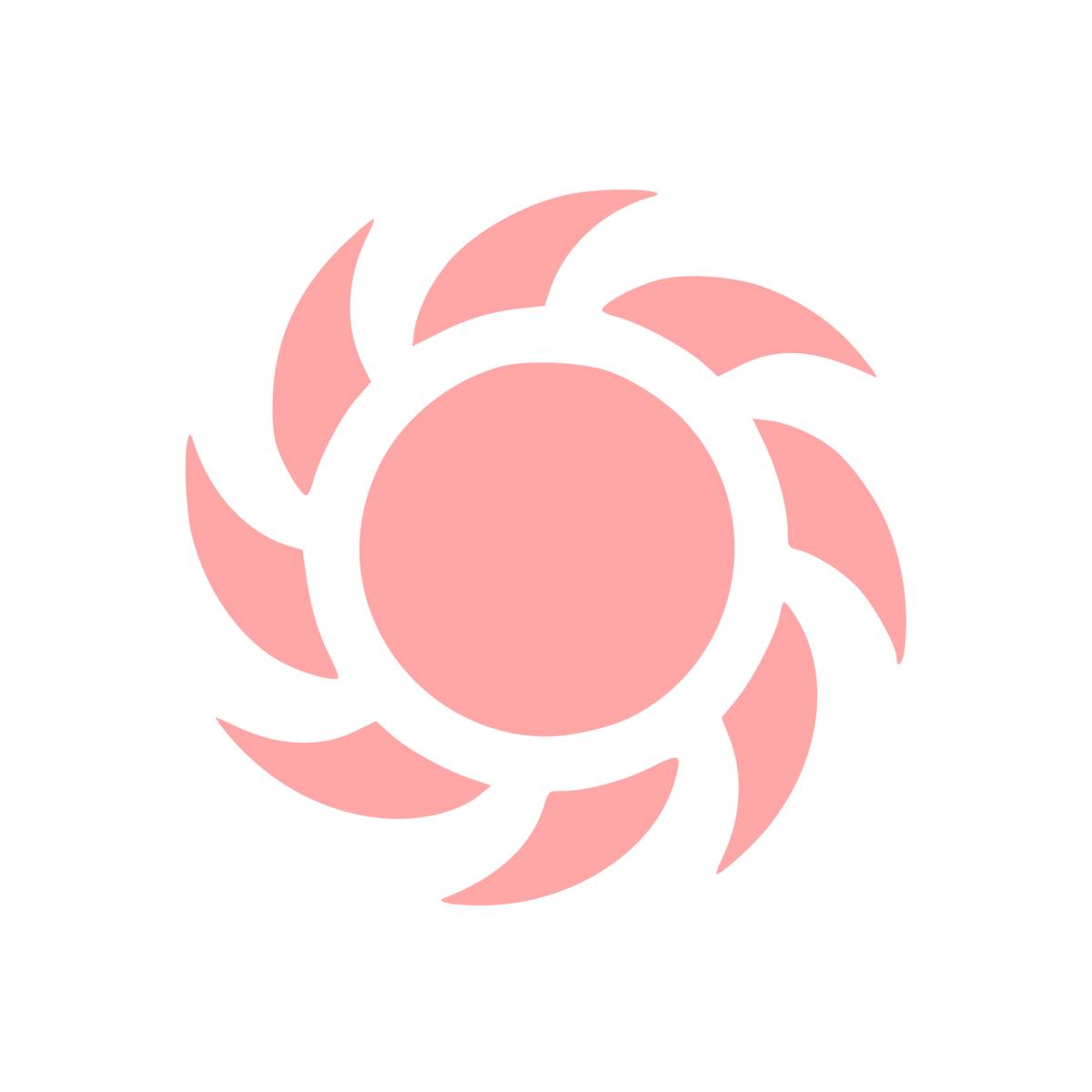 Spinning Sun Swirl Logo #ffa6a6