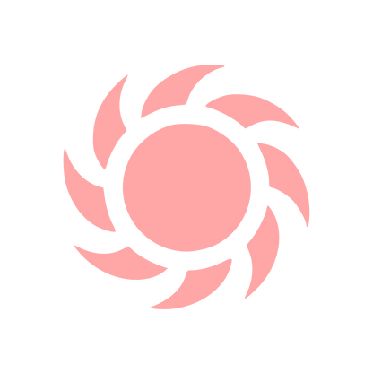 Spinning Sun Swirl Logo #ffa6a6