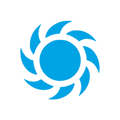 Spinning Sun Swirl Logo #00a3e4