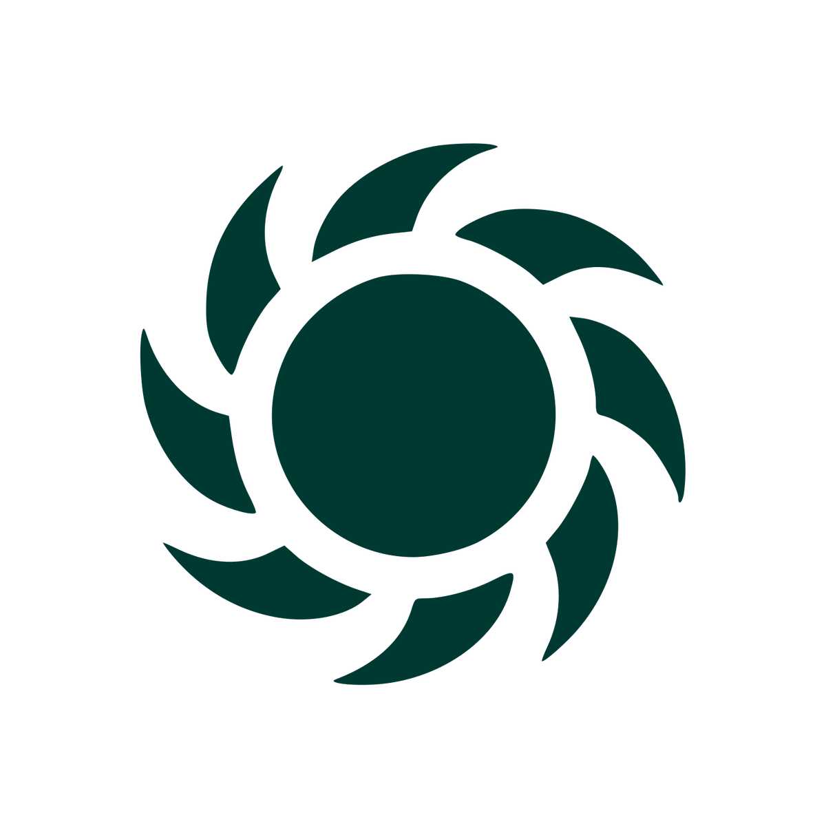 Spinning Sun Swirl Logo #003932