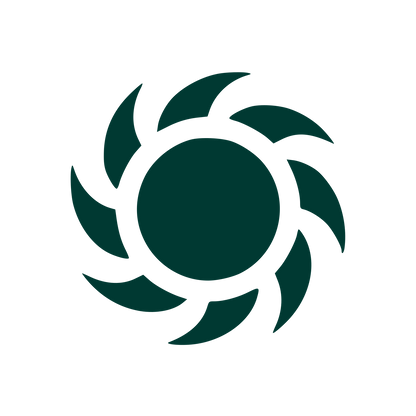 Spinning Sun Swirl Logo #003932