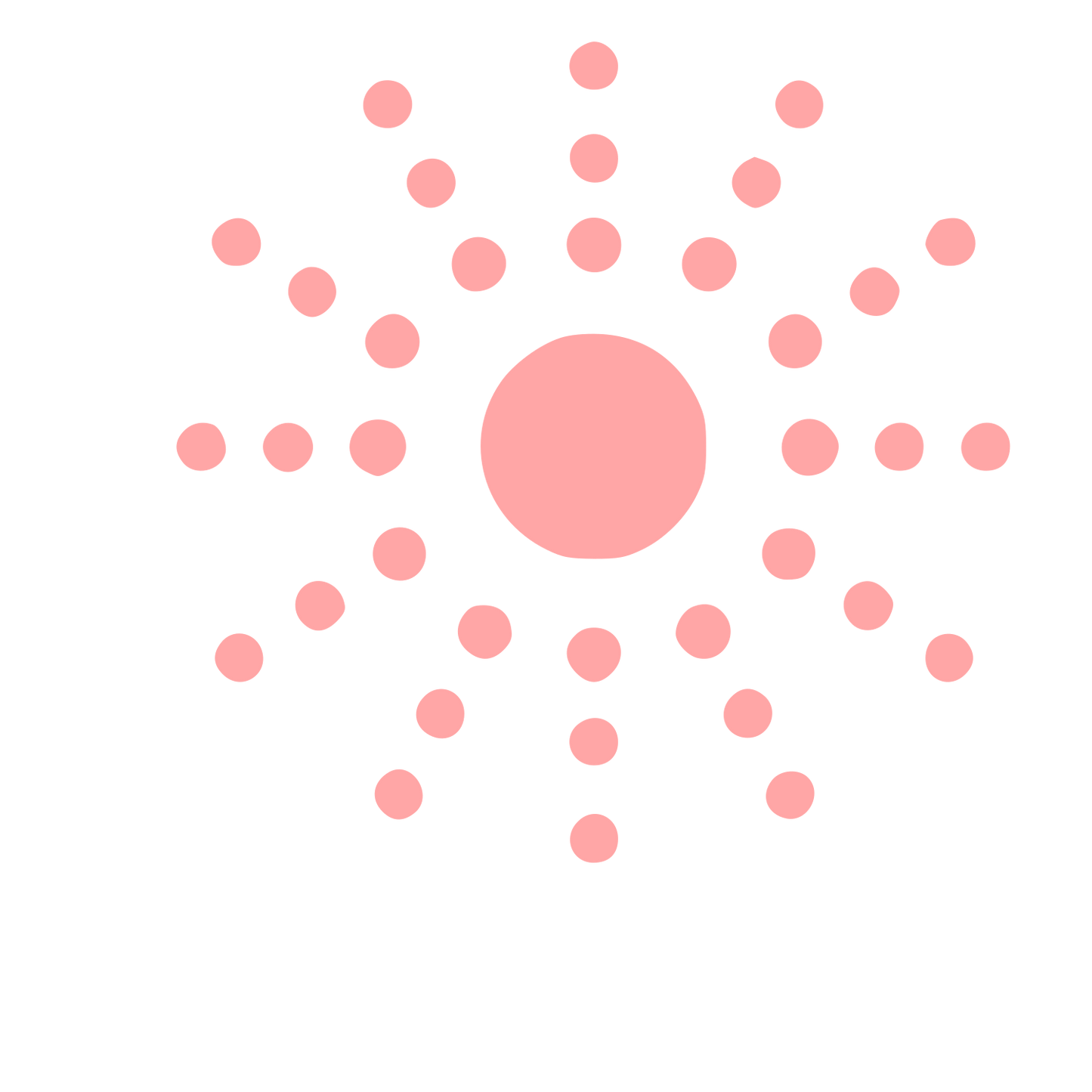 Dotted Sun Radiant Logo #ffa6a6