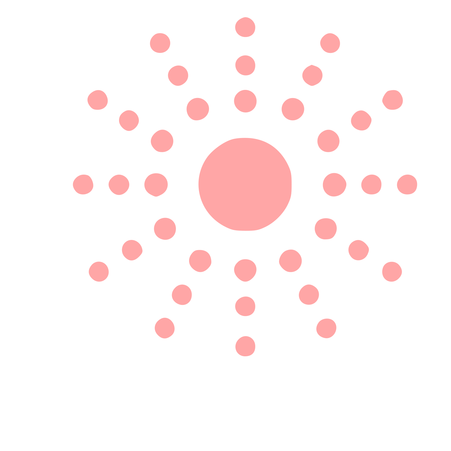 Dotted Sun Radiant Logo #ffa6a6