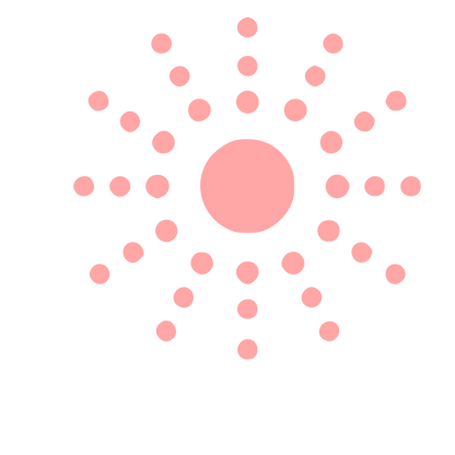 Dotted Sun Radiant Logo #ffa6a6