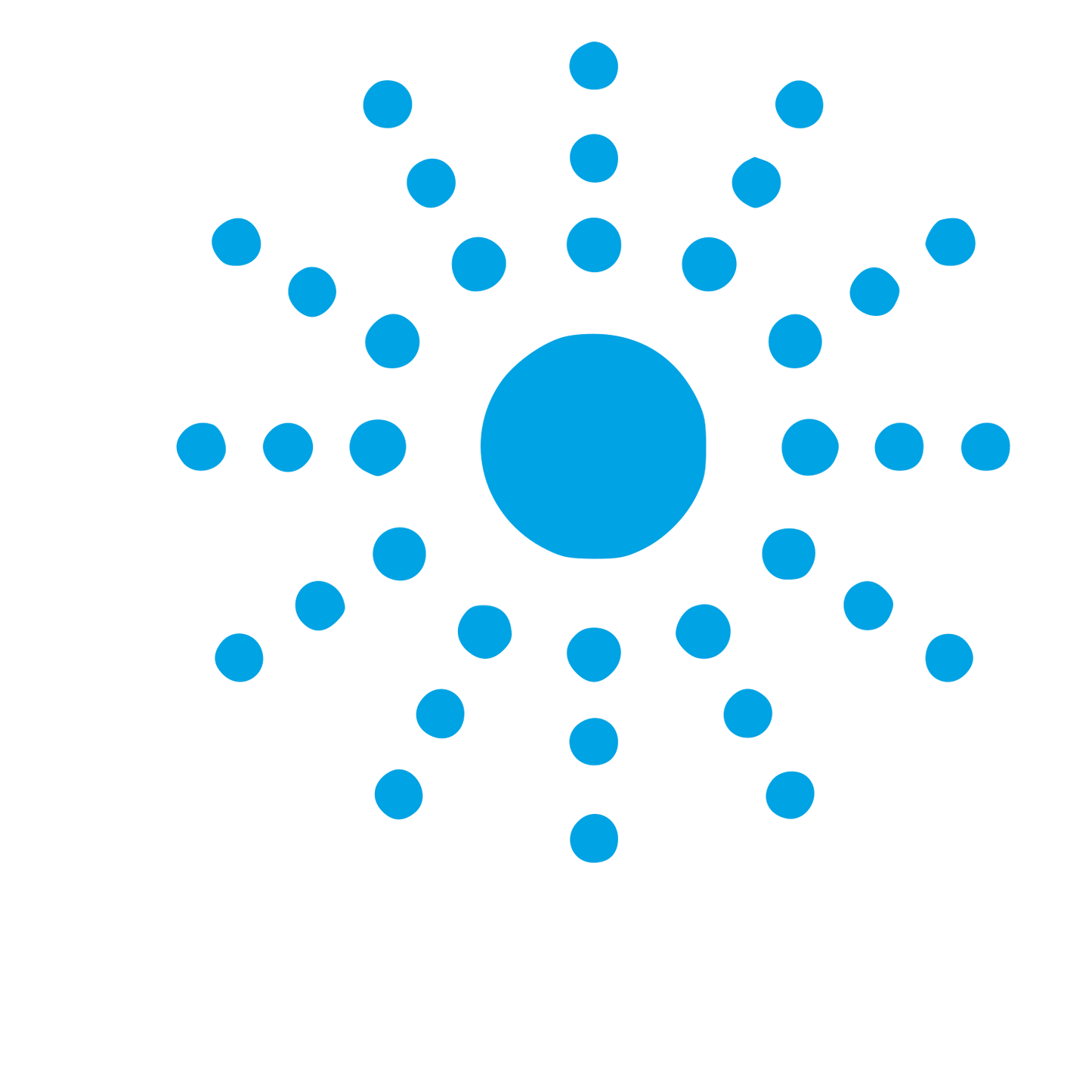 Dotted Sun Radiant Logo #00a3e4