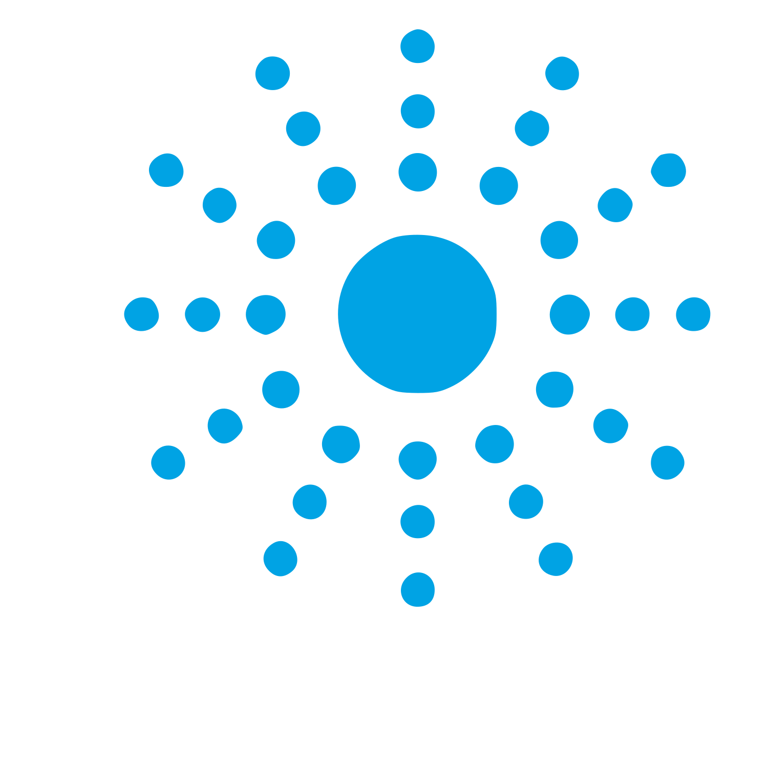 Dotted Sun Radiant Logo #00a3e4