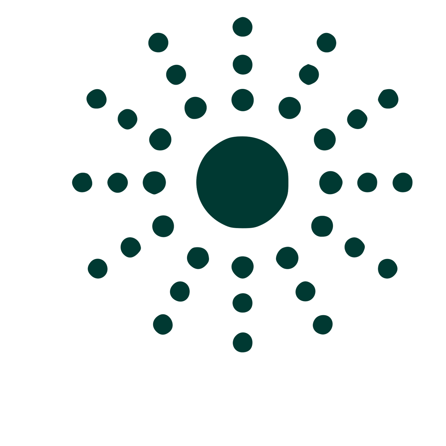 Dotted Sun Radiant Logo #003932
