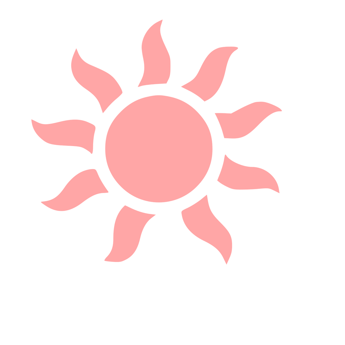 Curved Ray Sun Logo #ffa6a6