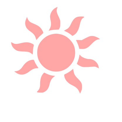 Curved Ray Sun Logo #ffa6a6
