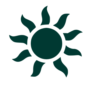 Curved Ray Sun Logo #003932