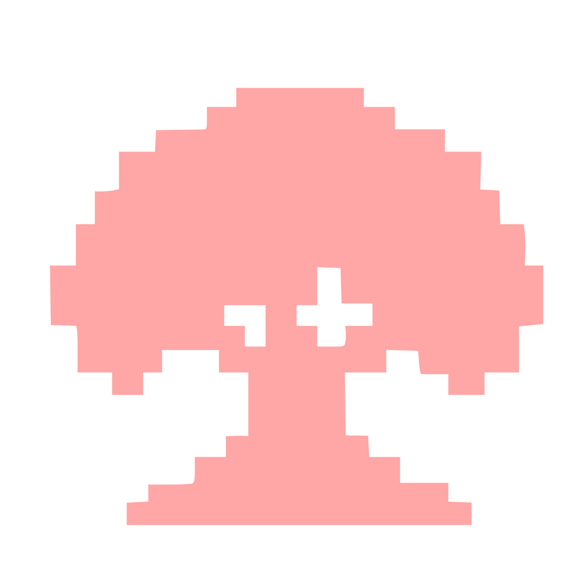 Pixel Tree Logo #ffa6a6