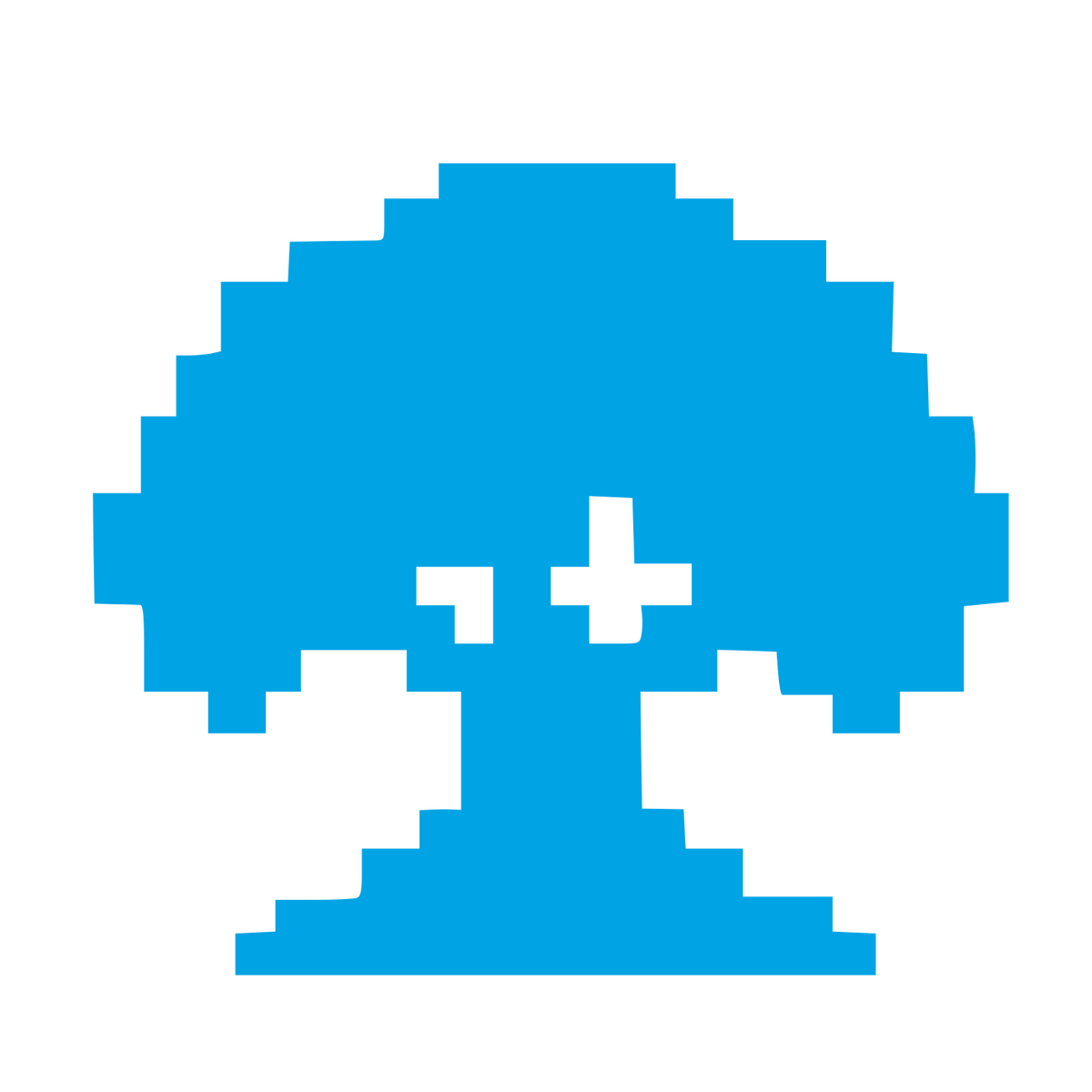 Pixel Tree Logo #00a3e4