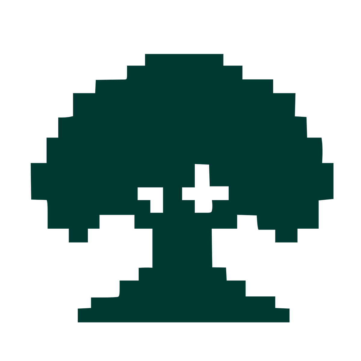 Pixel Tree Logo #003932