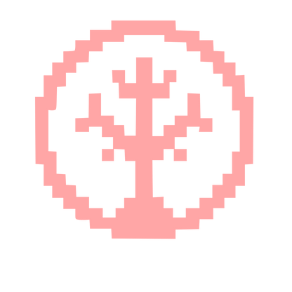 Pixel Tree Circle Logo #ffa6a6