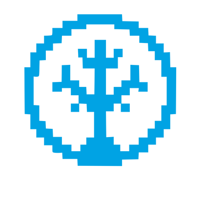 Pixel Tree Circle Logo #00a3e4