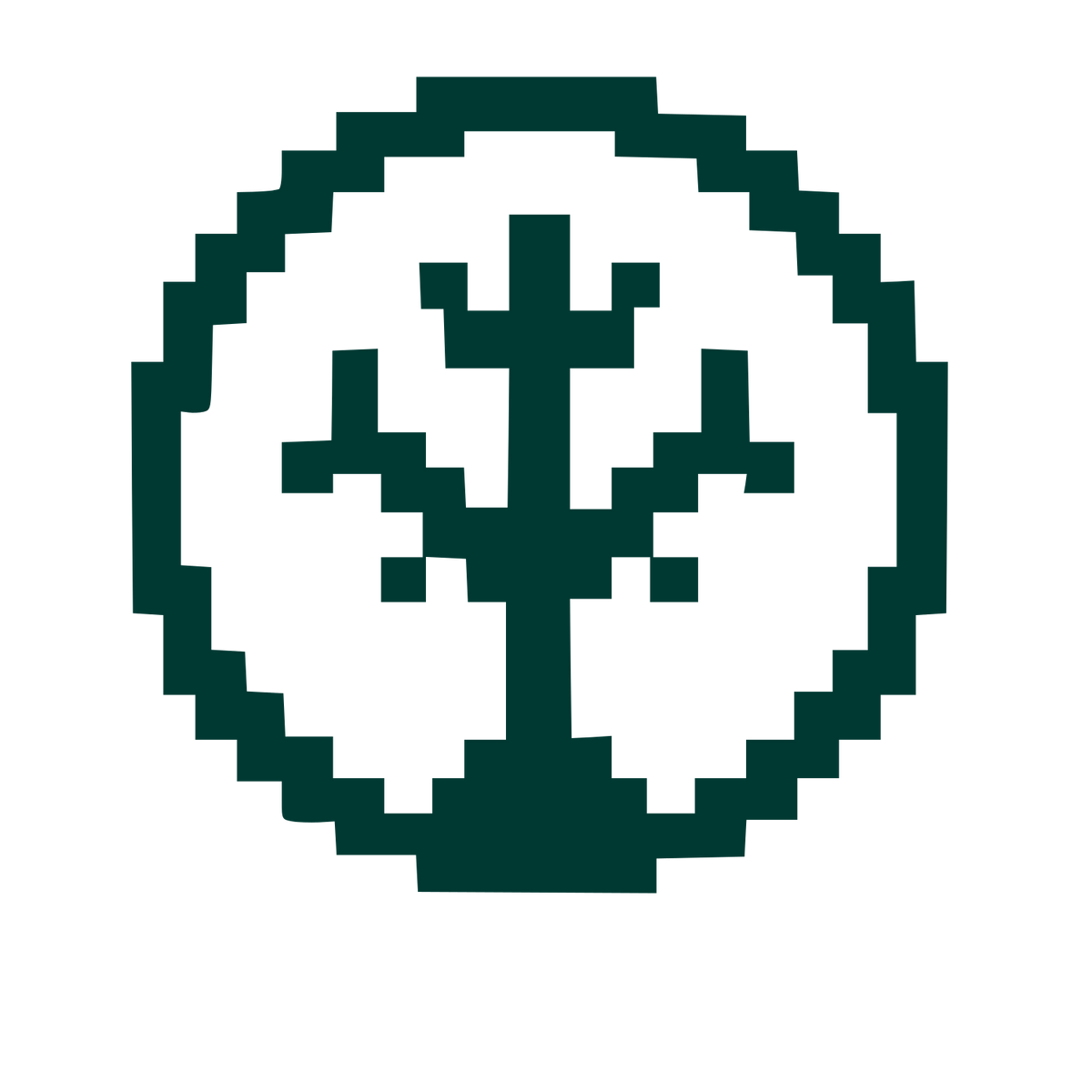 Pixel Tree Circle Logo #003932